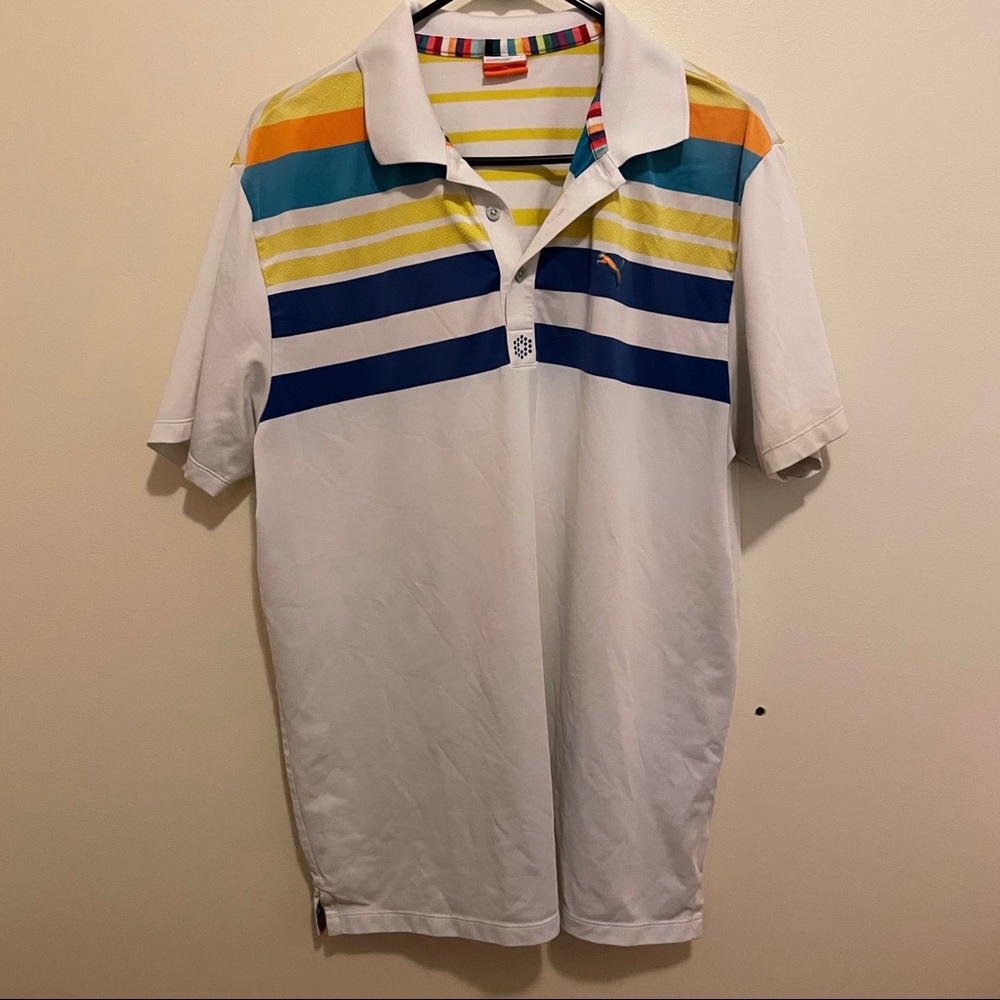 Puma Men’s Multicolored Striped Golf Shirt